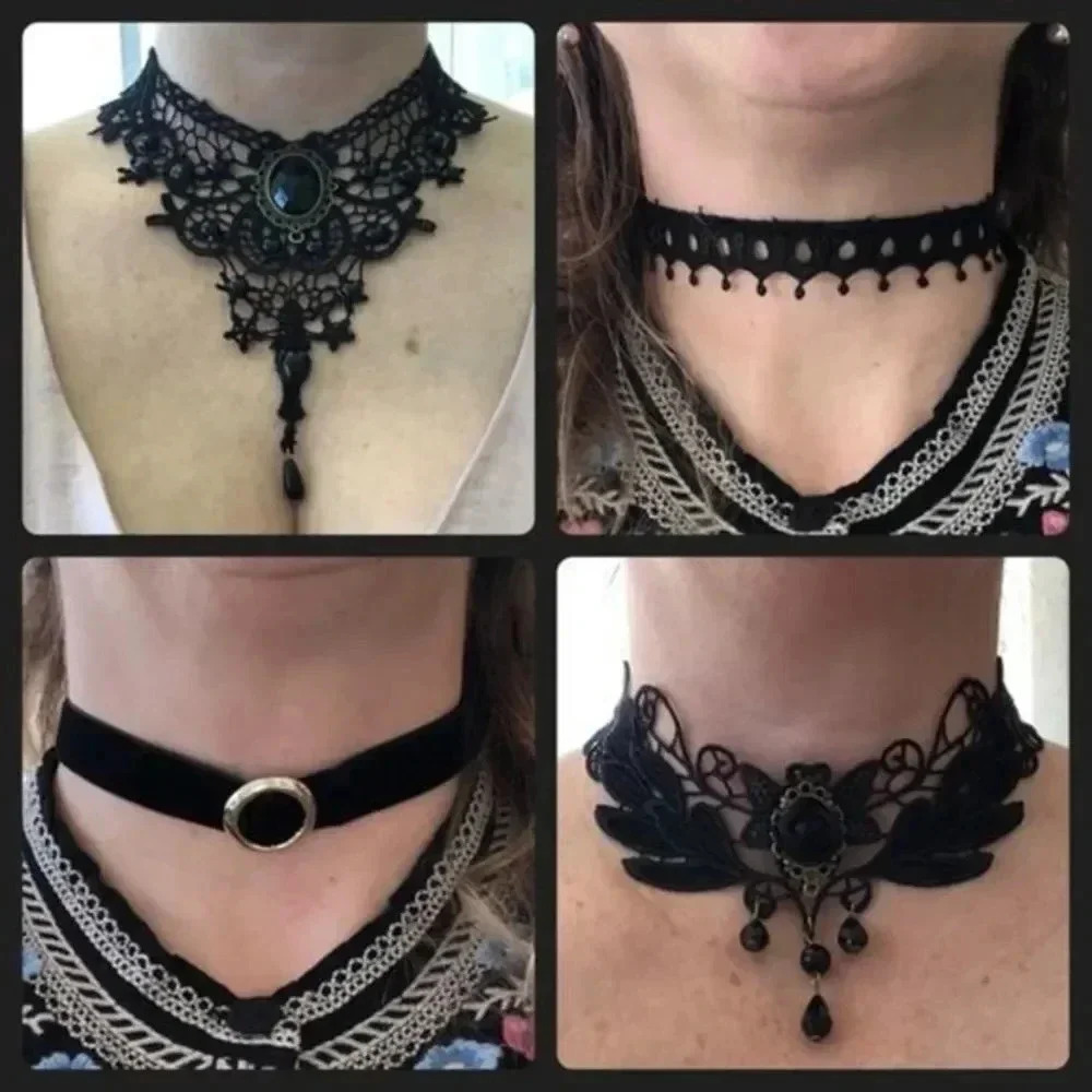 7 Gorgeous Victorian Vampire Goth Halloween Chokers Set 2 - Picture 1 of 9